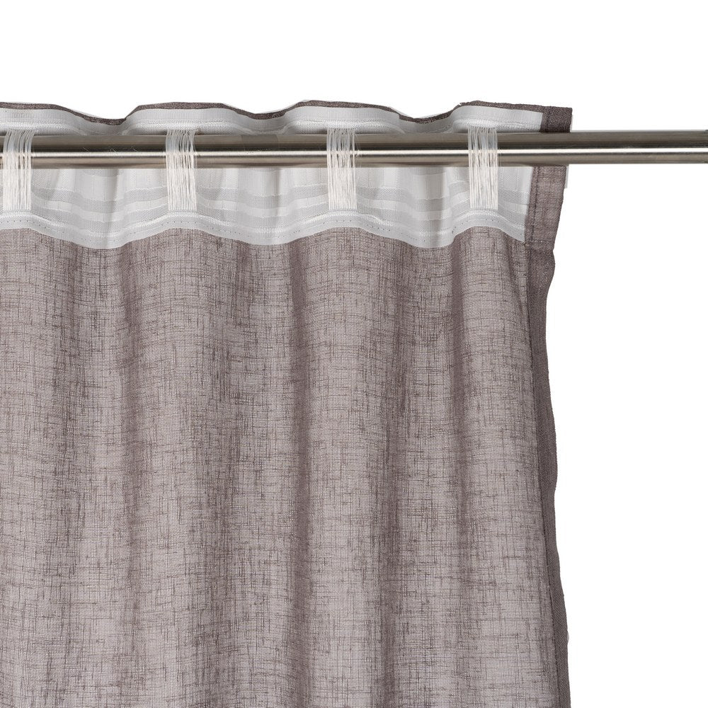 TAUPE POLYESTER DECORATIVE CURTAIN 140 X 260 CM