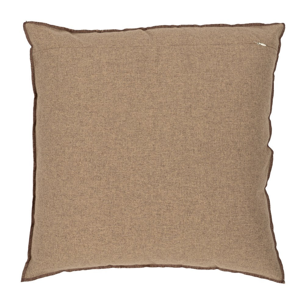 BROWN POLYESTER-COTTON CUSHION 55 X 55 CM