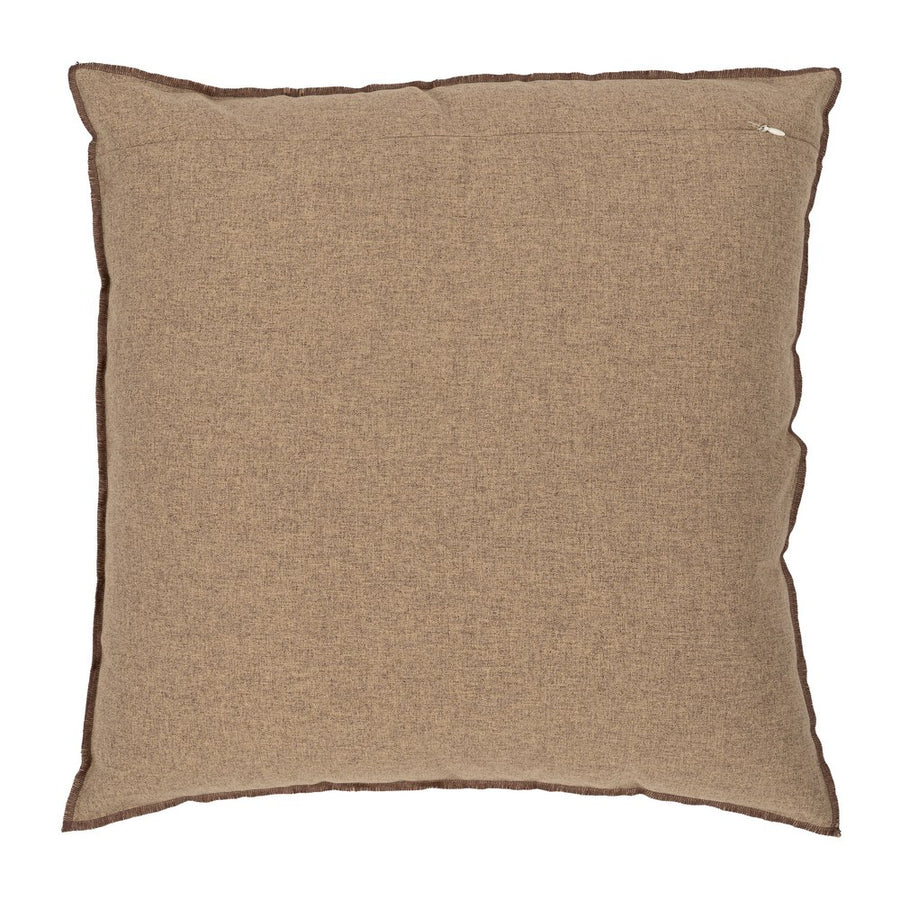 BROWN POLYESTER-COTTON CUSHION 55 X 55 CM
