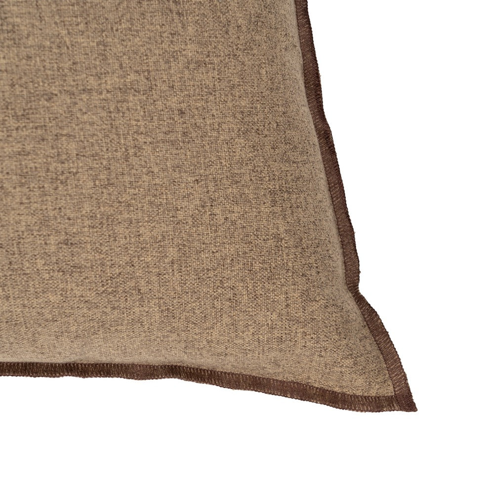 BROWN POLYESTER-COTTON CUSHION 55 X 55 CM