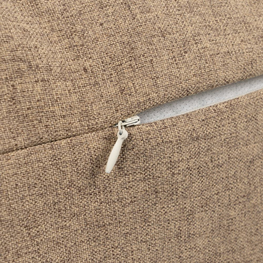 BROWN POLYESTER-COTTON CUSHION 55 X 55 CM