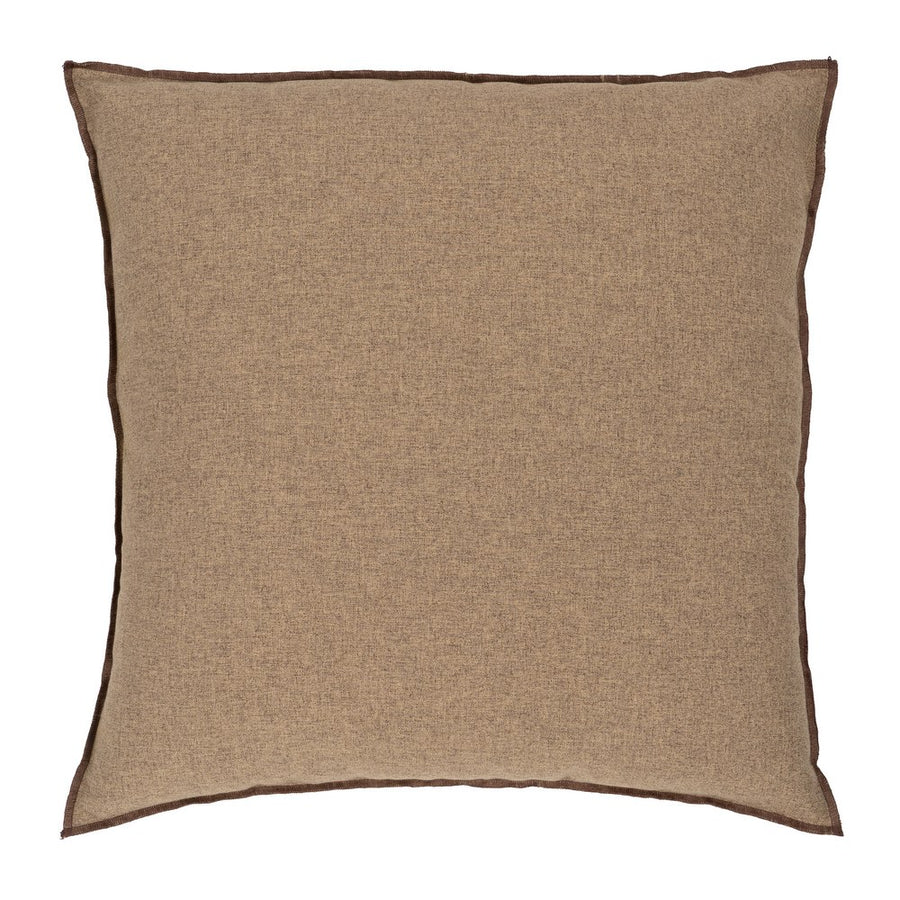 BROWN POLYESTER-COTTON CUSHION 55 X 55 CM