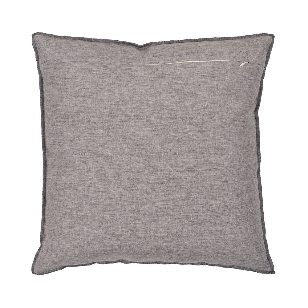GRAY POLYESTER-COTTON DECORATIVE CUSHION 45 X 45 CM