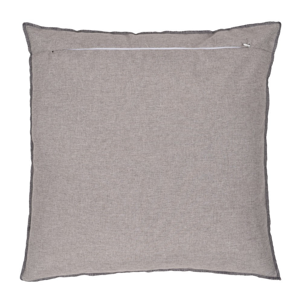 GRAY POLYESTER-COTTON DECORATIVE CUSHION 55 X 55 CM