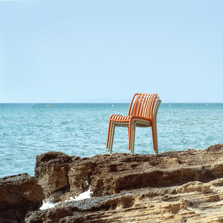 BEIGE STACKABLE POLYPROPYLENE CHAIR 50 X 58 X 80 CM