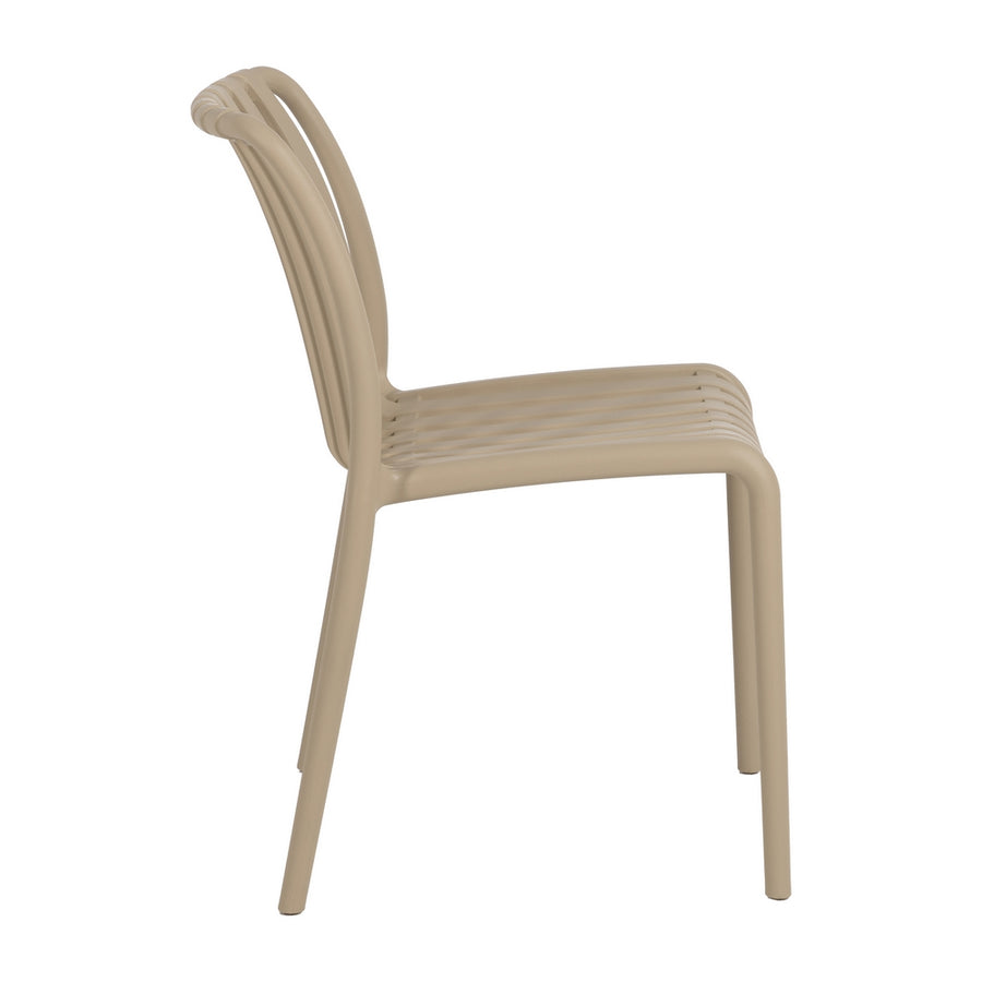BEIGE STACKABLE POLYPROPYLENE CHAIR 50 X 58 X 80 CM