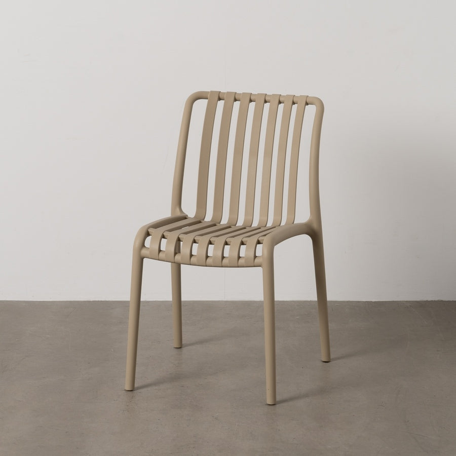 BEIGE STACKABLE POLYPROPYLENE CHAIR 50 X 58 X 80 CM