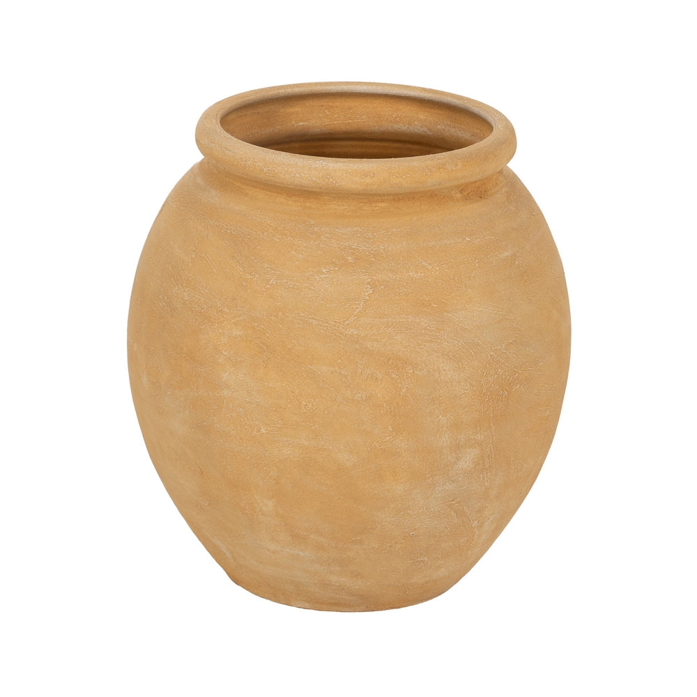 MACETERO VAINILLA CERÁMICA DECORACIÓN 34 X 34 X 35 CM