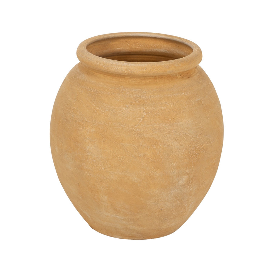 MACETERO VAINILLA CERÁMICA DECORACIÓN 34 X 34 X 35 CM