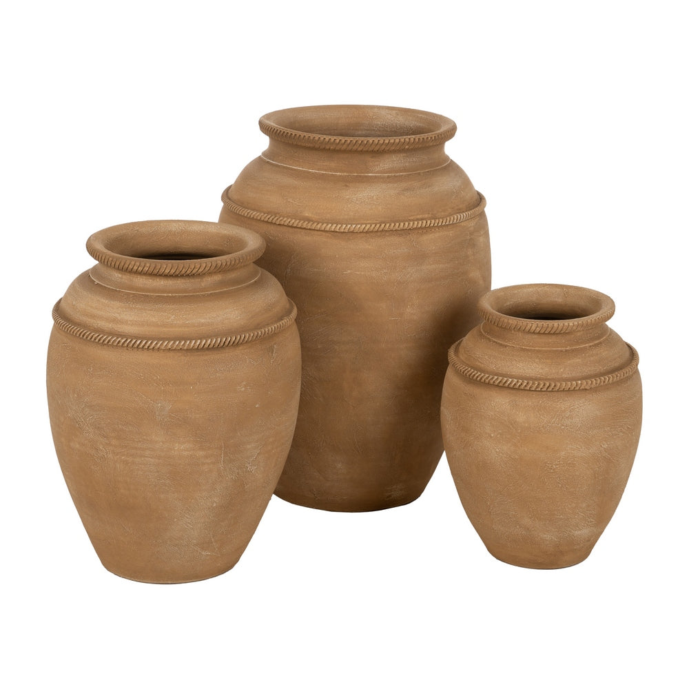 TINAJA BEIGE CER�MICA DECORACI�N 27 X 27 X 37 CM
