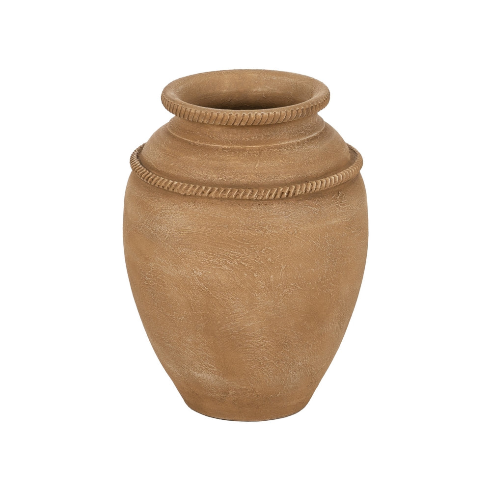 TINAJA BEIGE CERÁMICA DECORACIÓN 27 X 27 X 37 CM
