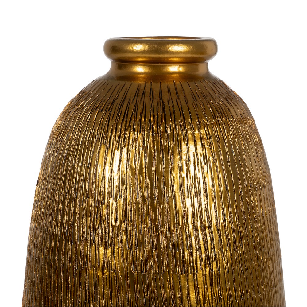 GOLD CERAMIC DECORATIVE VASE 30 X 30 X 80 CM