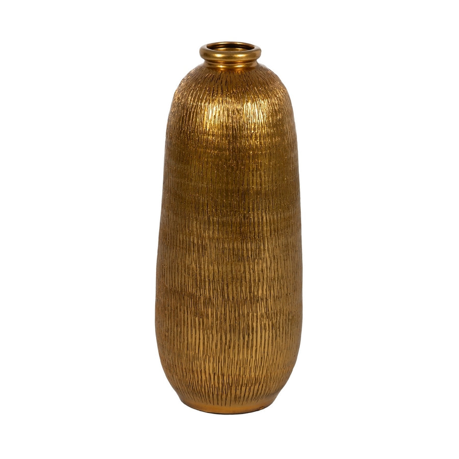 GOLD VASE CERAMIC DECORATION 25 X 25 X 60 CM