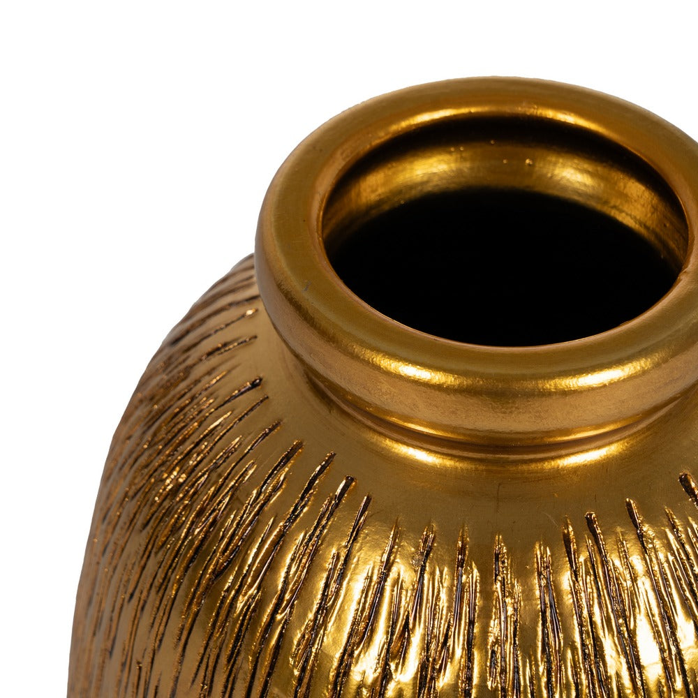 GOLD VASE CERAMIC DECORATION 21 X 21 X 30 CM