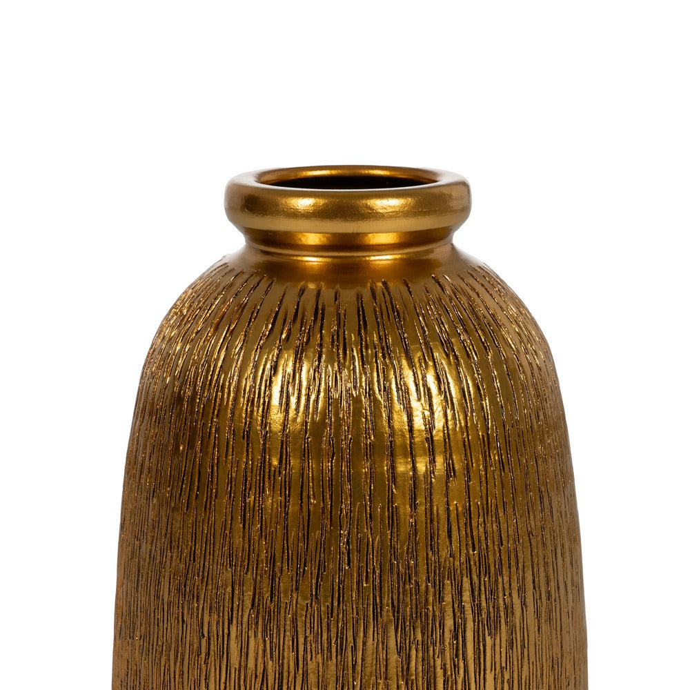GOLD VASE CERAMIC DECORATION 21 X 21 X 30 CM