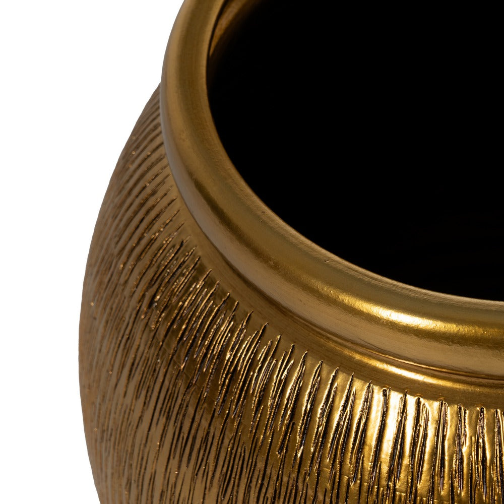 GOLD CERAMIC PLANTER DECORATION 34 X 34 X 50 CM