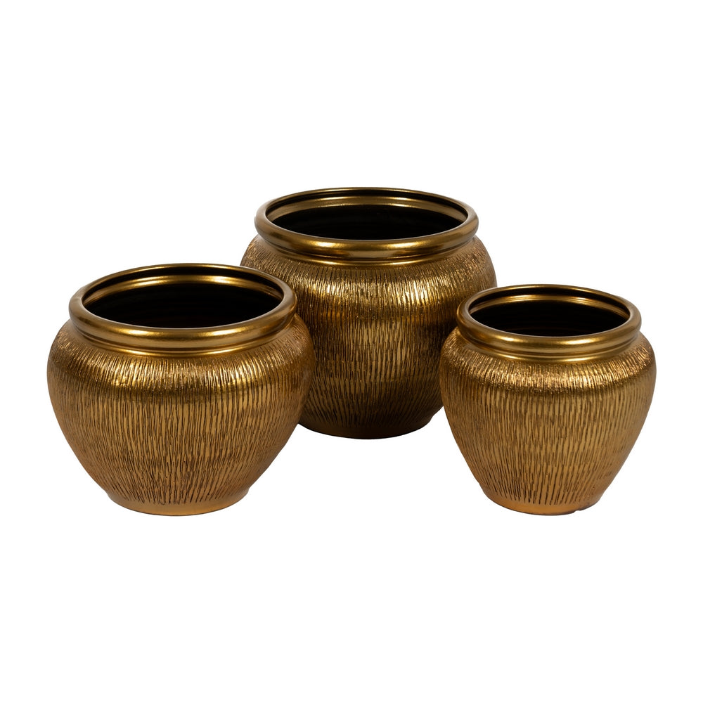 GOLD PLANTER CERAMIC DECORATION 39 X 39 X 40 CM
