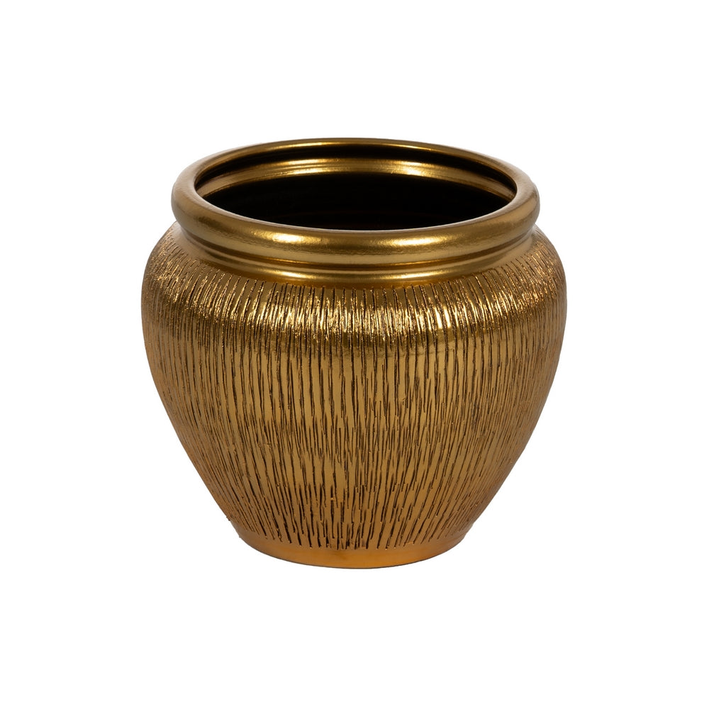 MACETERO ORO CER�MICA DECORACI�N 30 X 30 X 28 CM