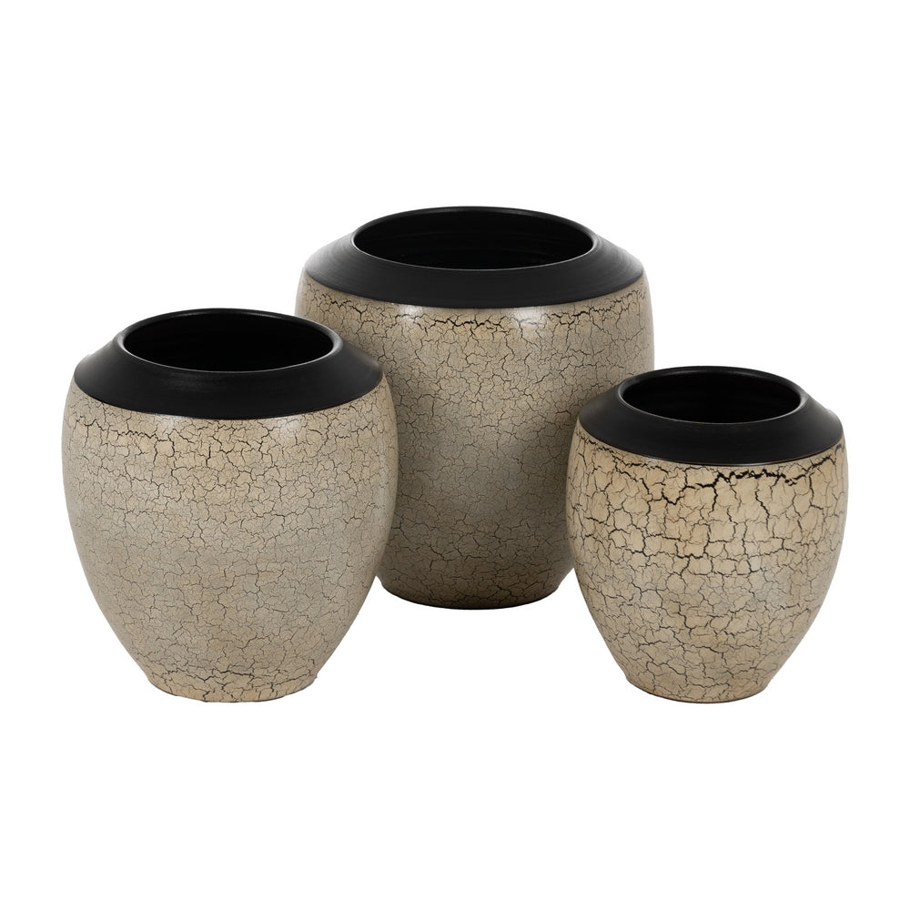 CRACKLED PLANTER CERAMIC DECORATION 35 X 35 X 34 CM