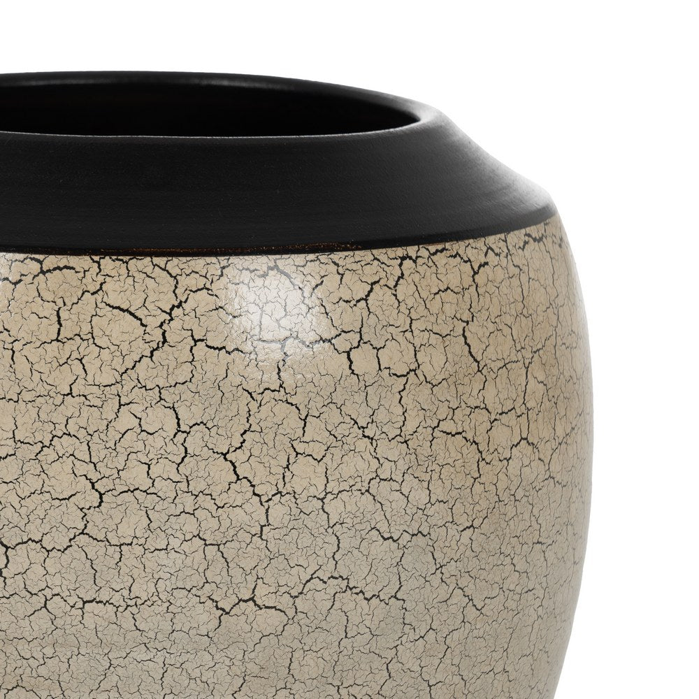 CRACKLED PLANTER CERAMIC DECORATION 35 X 35 X 34 CM