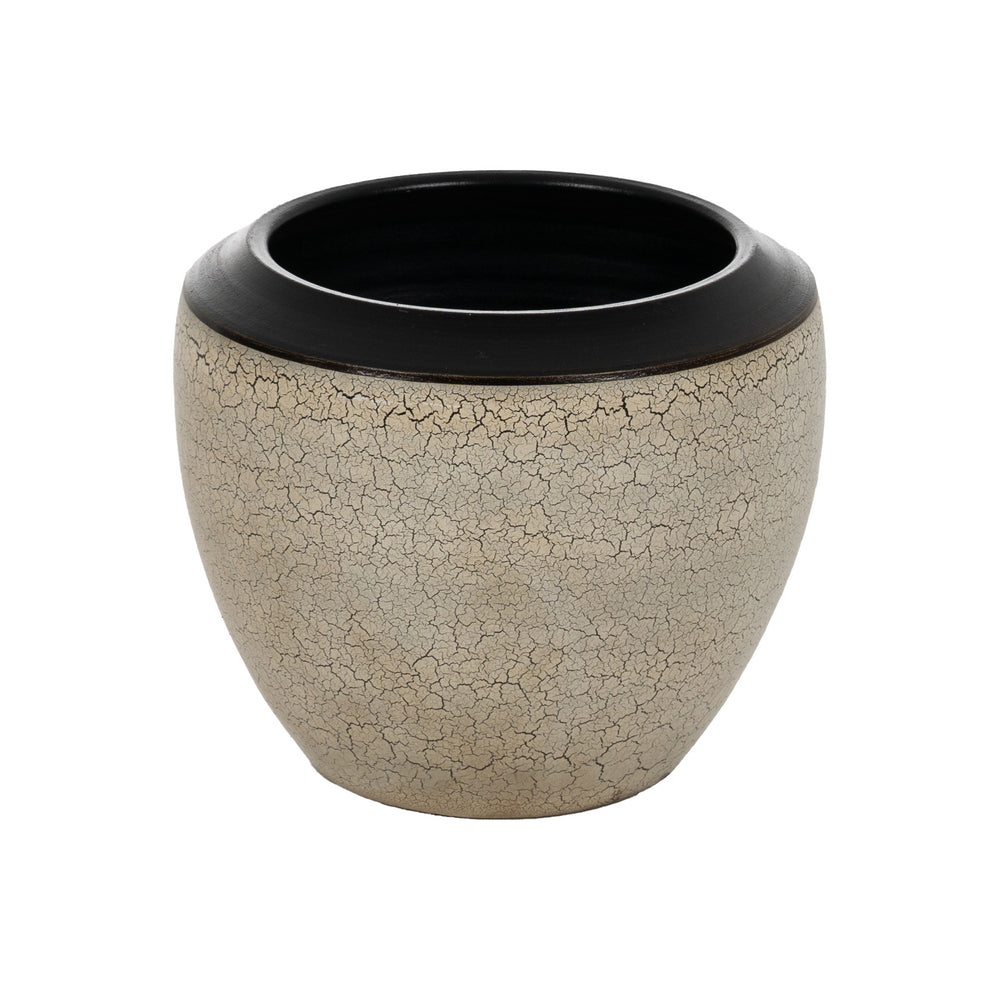 CRACKLED CERAMIC DECORATIVE PLANTER 30 X 30 X 28 CM