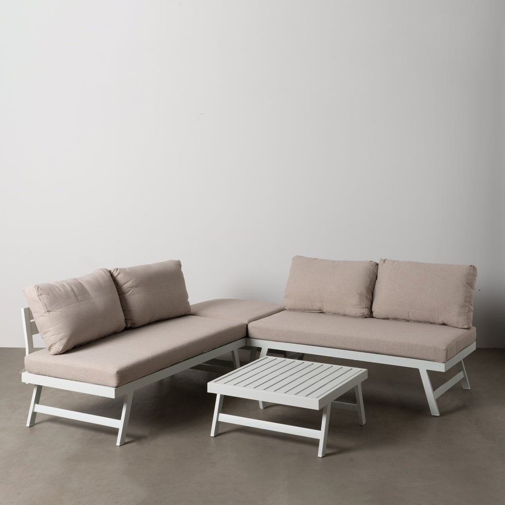CONJUNTO JARD�N BEIGE-BLANCO ALUMINIO 1 CM