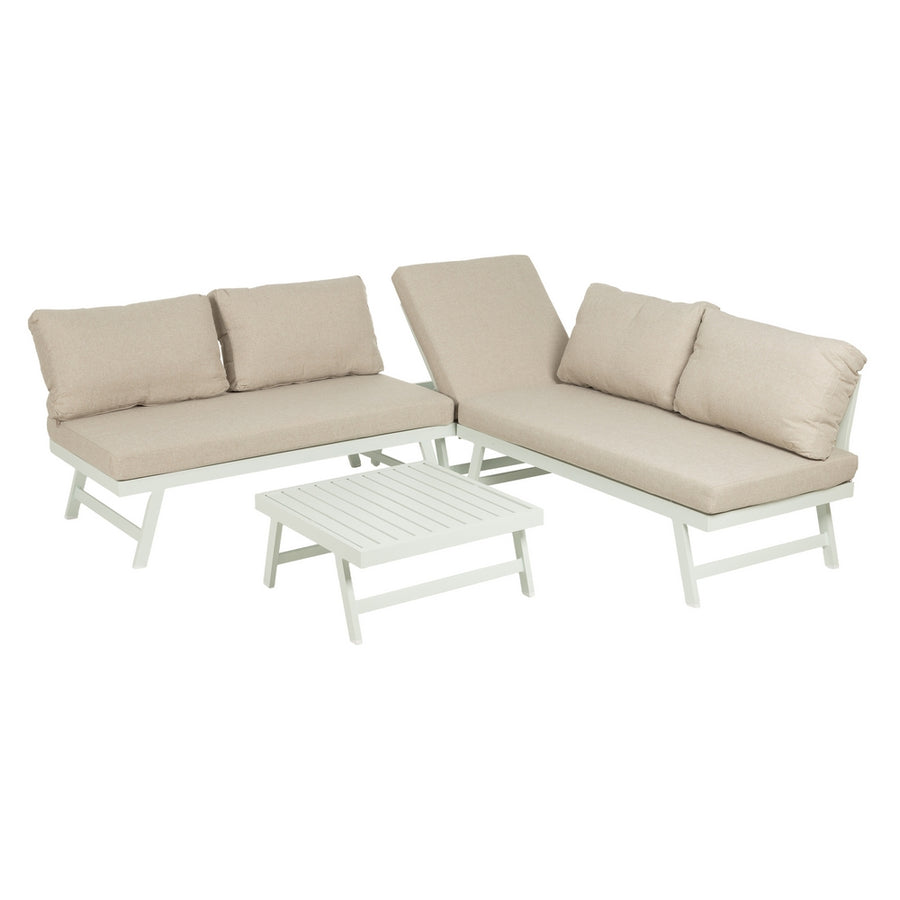 BEIGE-WHITE ALUMINUM GARDEN SET 1 CM