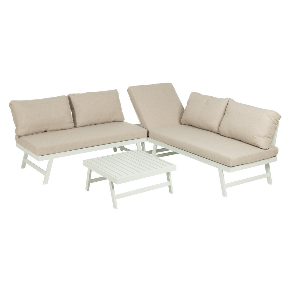 CONJUNTO JARDÍN BEIGE-BLANCO ALUMINIO 1 CM