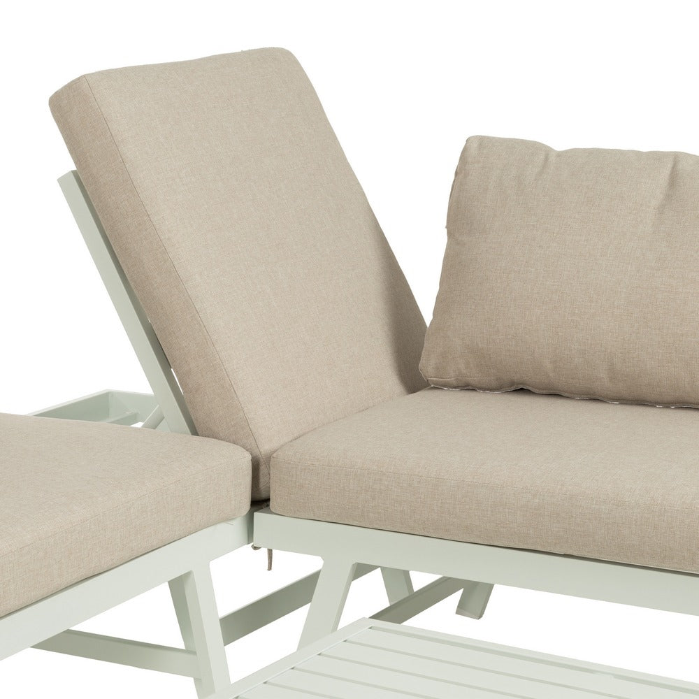 CONJUNTO JARDÍN BEIGE-BLANCO ALUMINIO 1 CM