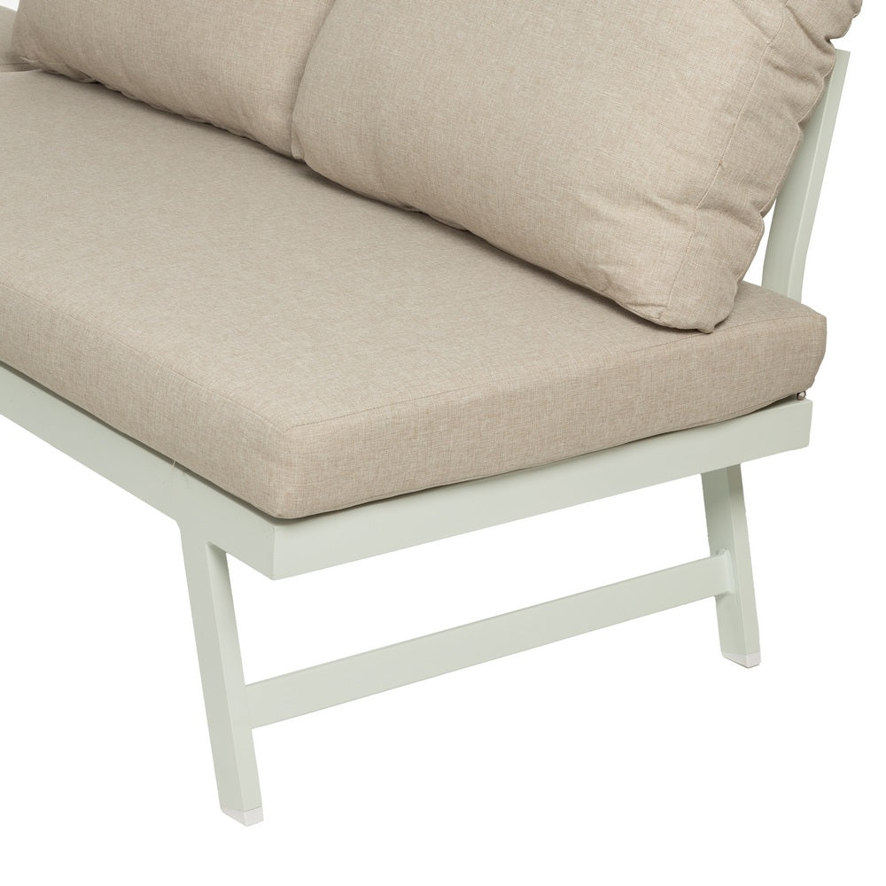 CONJUNTO JARDÍN BEIGE-BLANCO ALUMINIO 1 CM