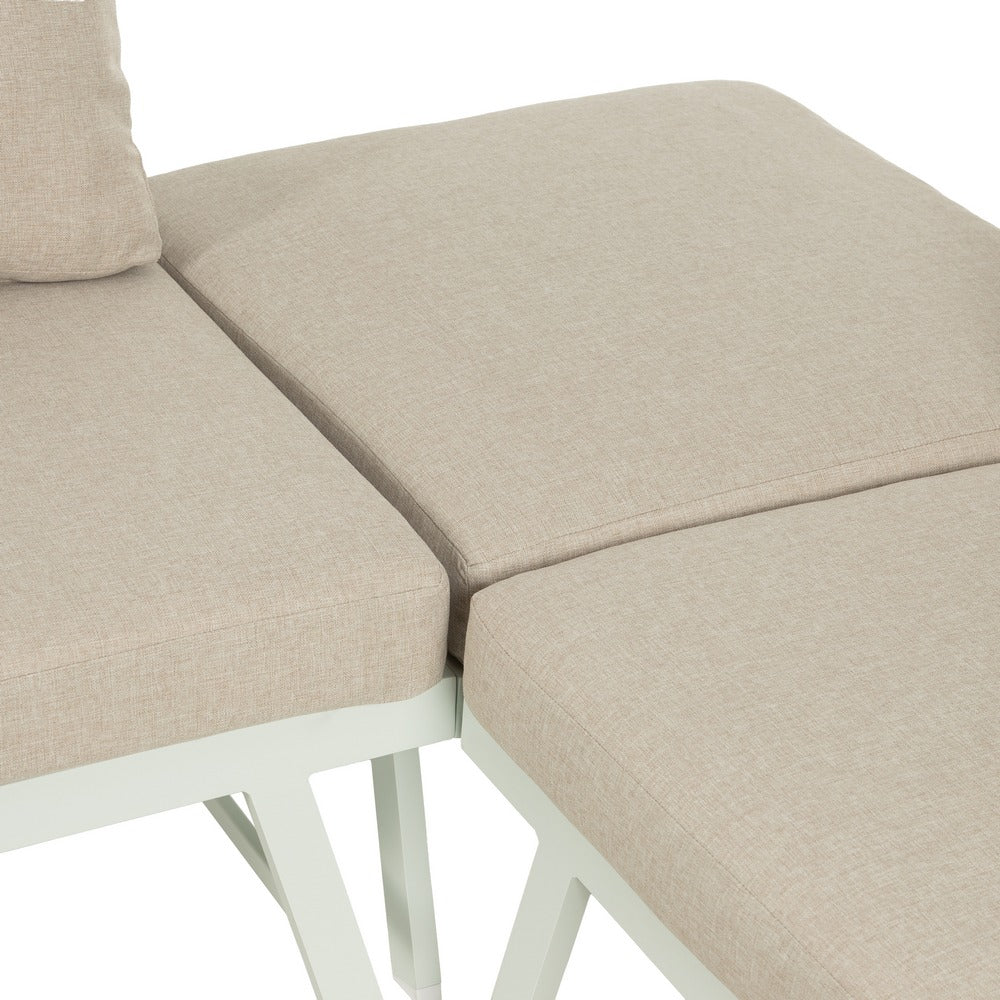 CONJUNTO JARDÍN BEIGE-BLANCO ALUMINIO 1 CM