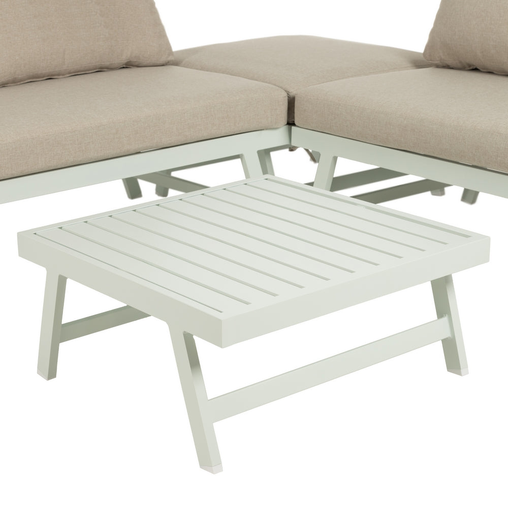 CONJUNTO JARDÍN BEIGE-BLANCO ALUMINIO 1 CM