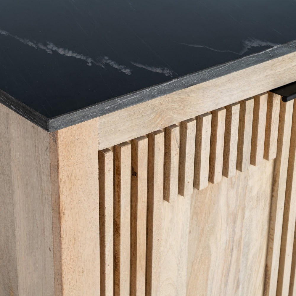 WOOD-MARBLE LIVING ROOM SIDEBOARD 179 X 57 X 90 CM