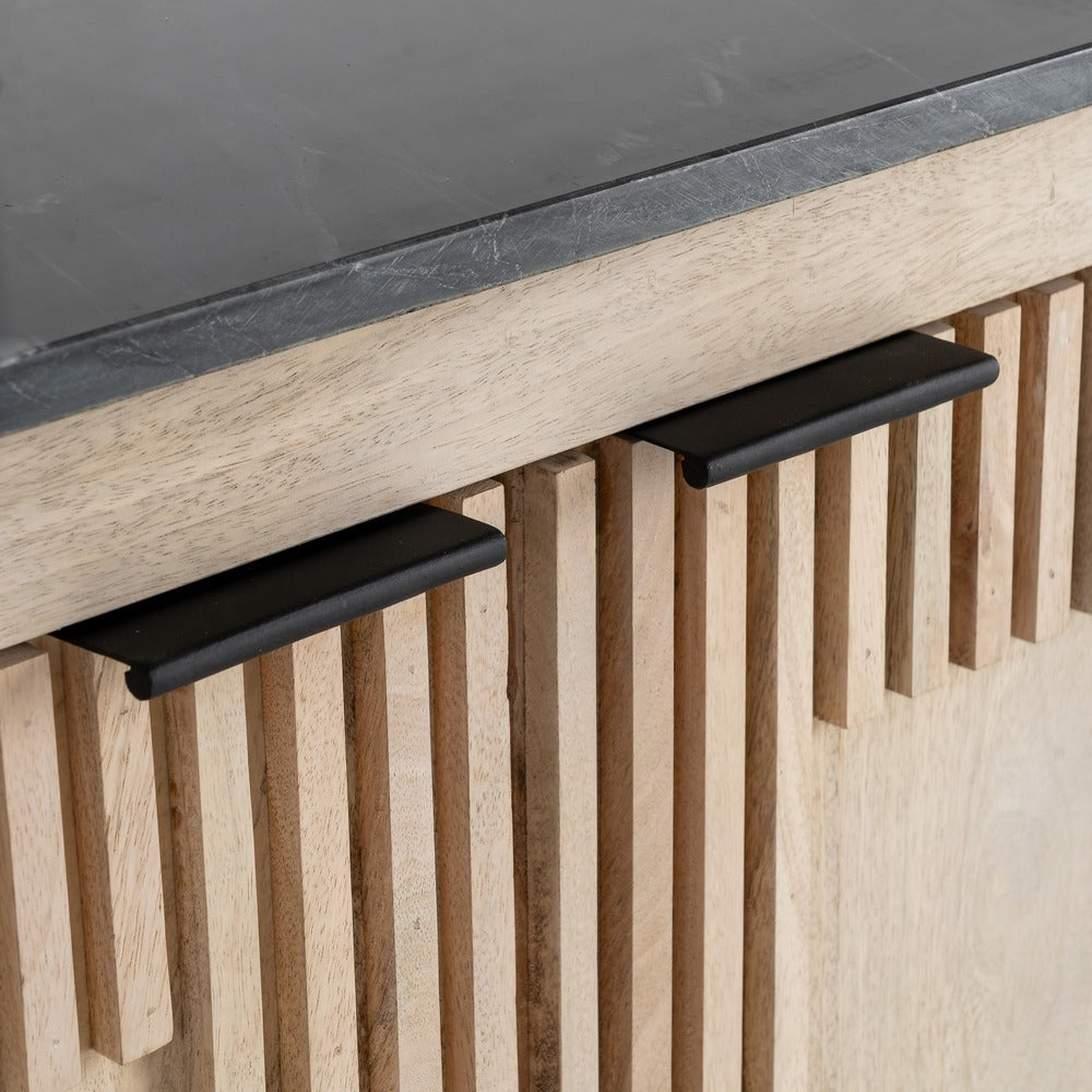 WOOD-MARBLE LIVING ROOM SIDEBOARD 179 X 57 X 90 CM