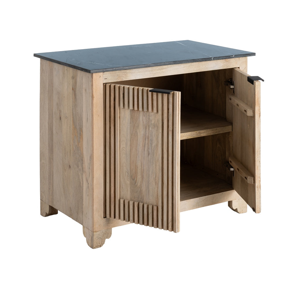 WOOD-MARBLE LIVING ROOM SIDEBOARD 95 X 57 X 90 CM