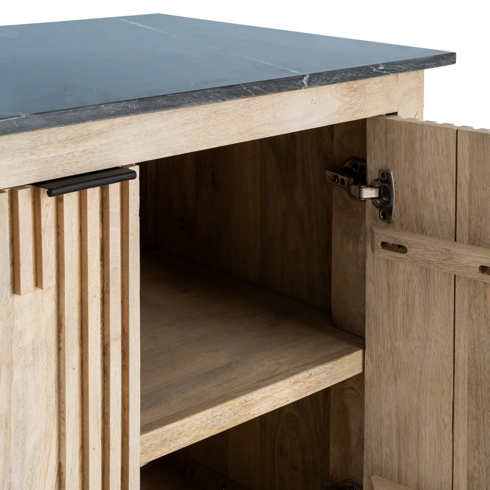 WOOD-MARBLE LIVING ROOM SIDEBOARD 95 X 57 X 90 CM