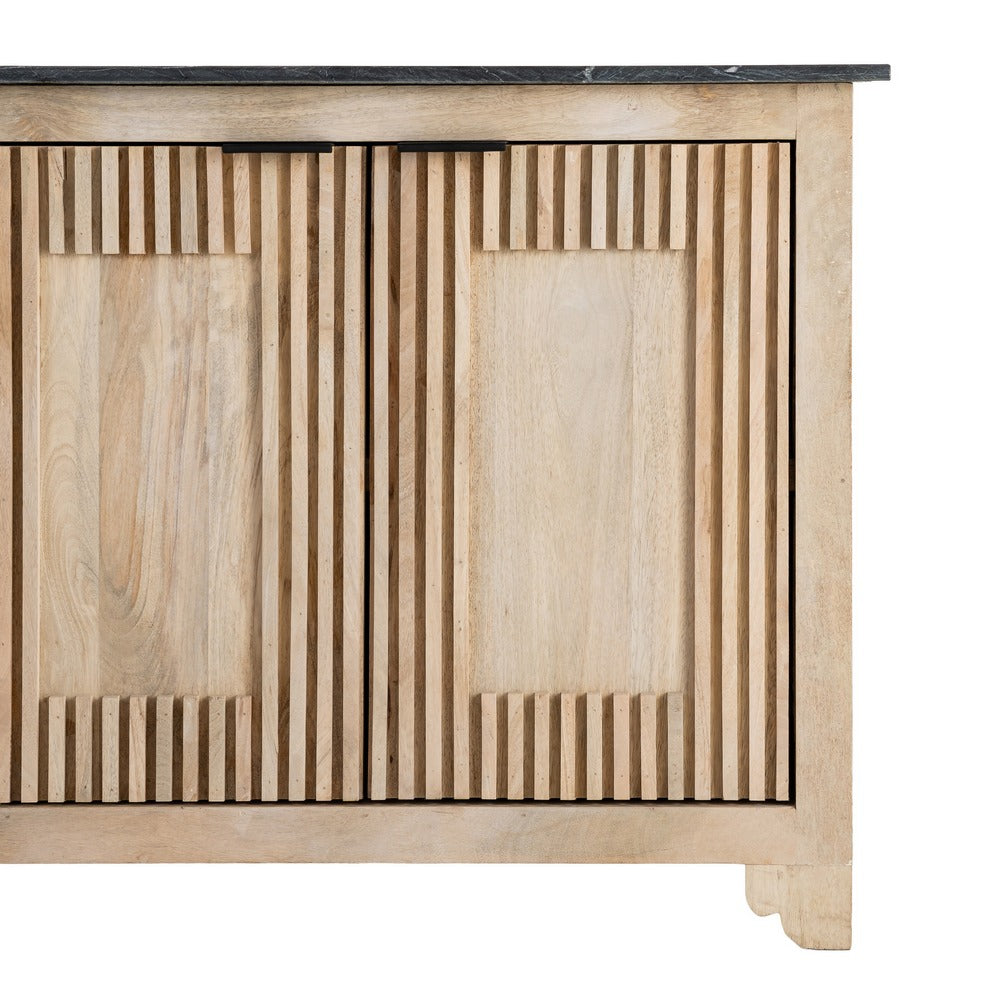 WOOD-MARBLE LIVING ROOM SIDEBOARD 95 X 57 X 90 CM