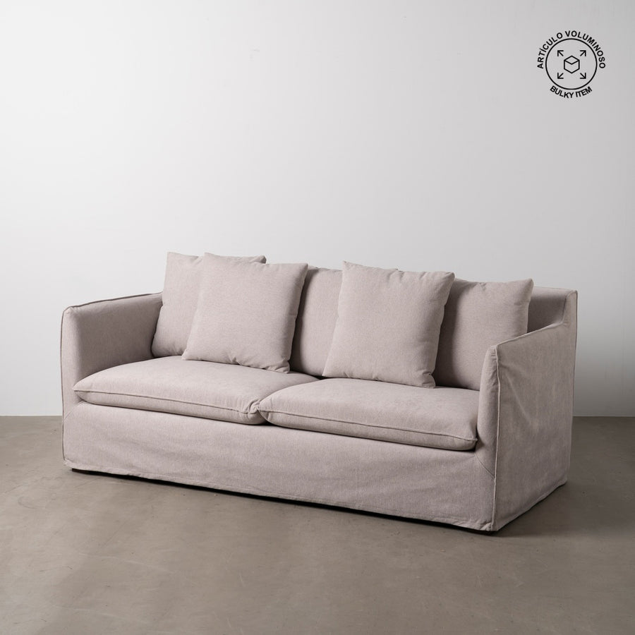 SOFÁ TAUPE TEJIDO SALÓN 197 X 91 X 78 CM