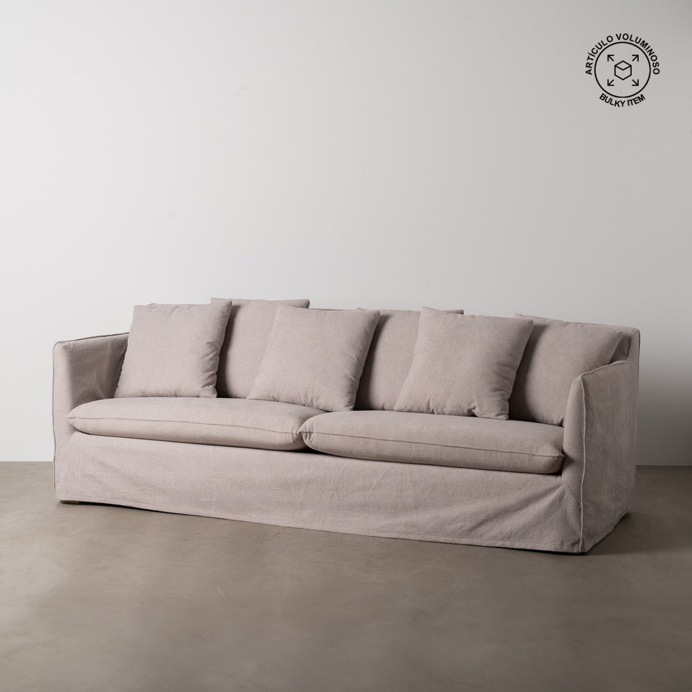 SOFÁ TAUPE TEJIDO SALÓN 237 X 91 X 78 CM