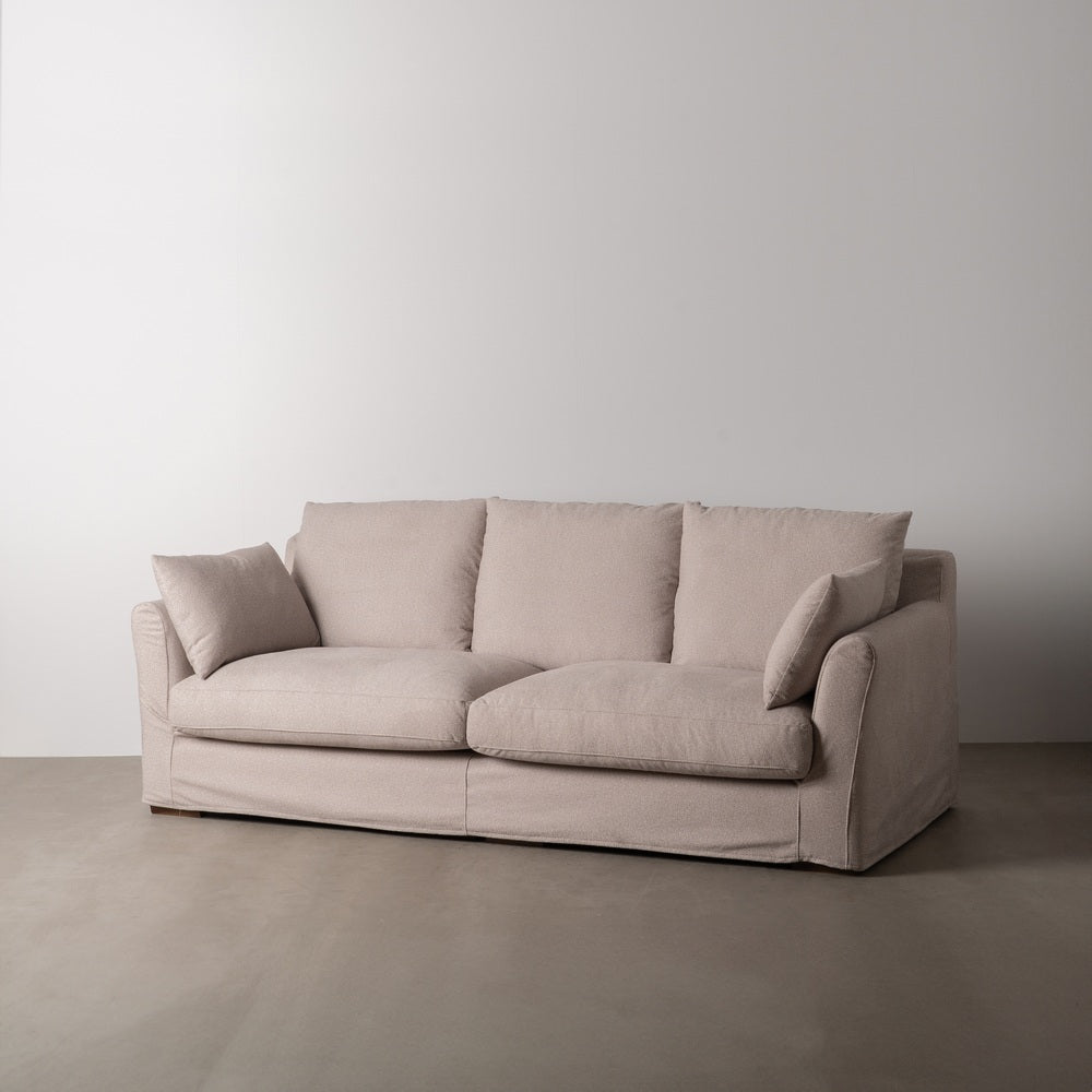 SOFÁ BEIGE TEJIDO SALÓN 245 X 102 X 100 CM