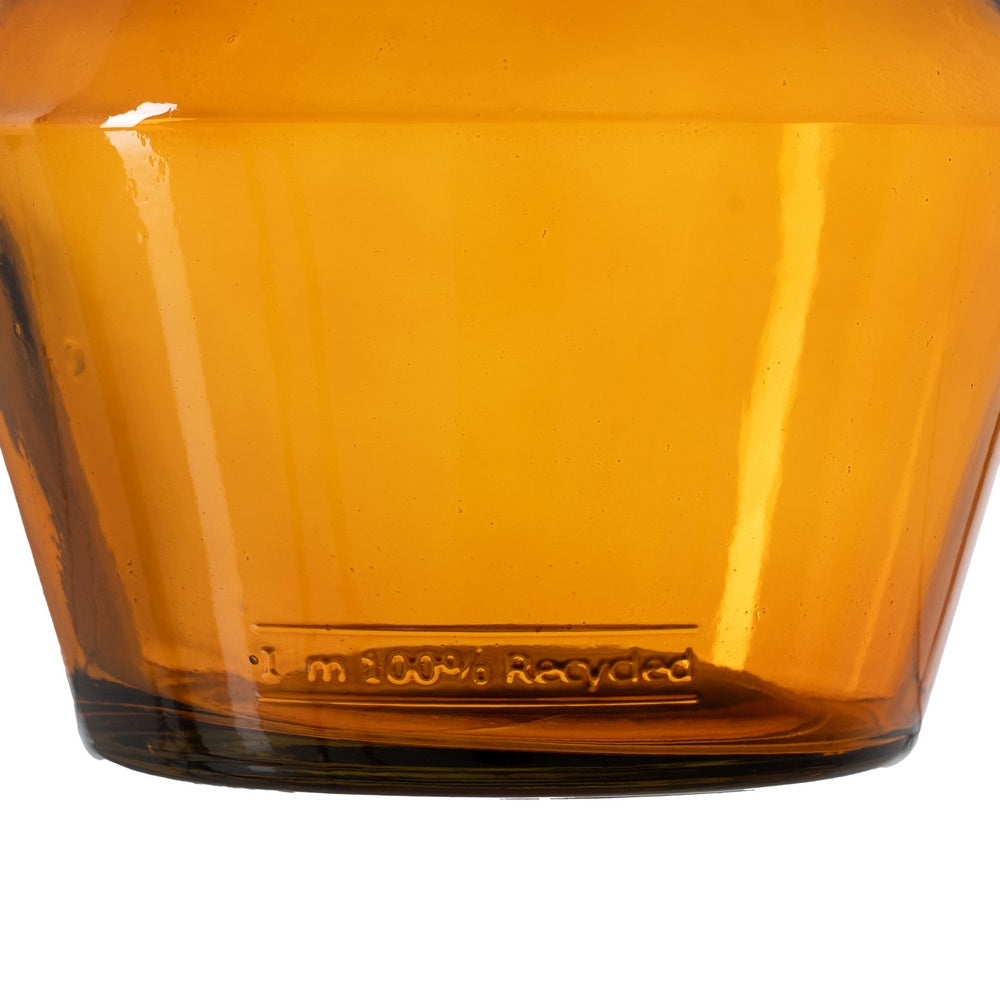 JARRÓN NARANJA VIDRIO RECICLADO WE CARE 16 X 16 X 25 CM