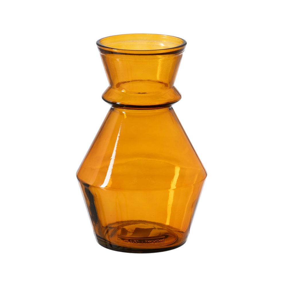 JARRÓN NARANJA VIDRIO RECICLADO WE CARE 16 X 16 X 25 CM