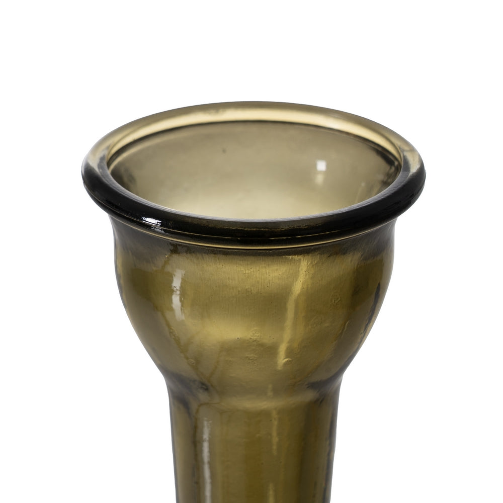 GREEN RECYCLED GLASS VASE WE CARE 7.20 X 7.20 X 31 CM