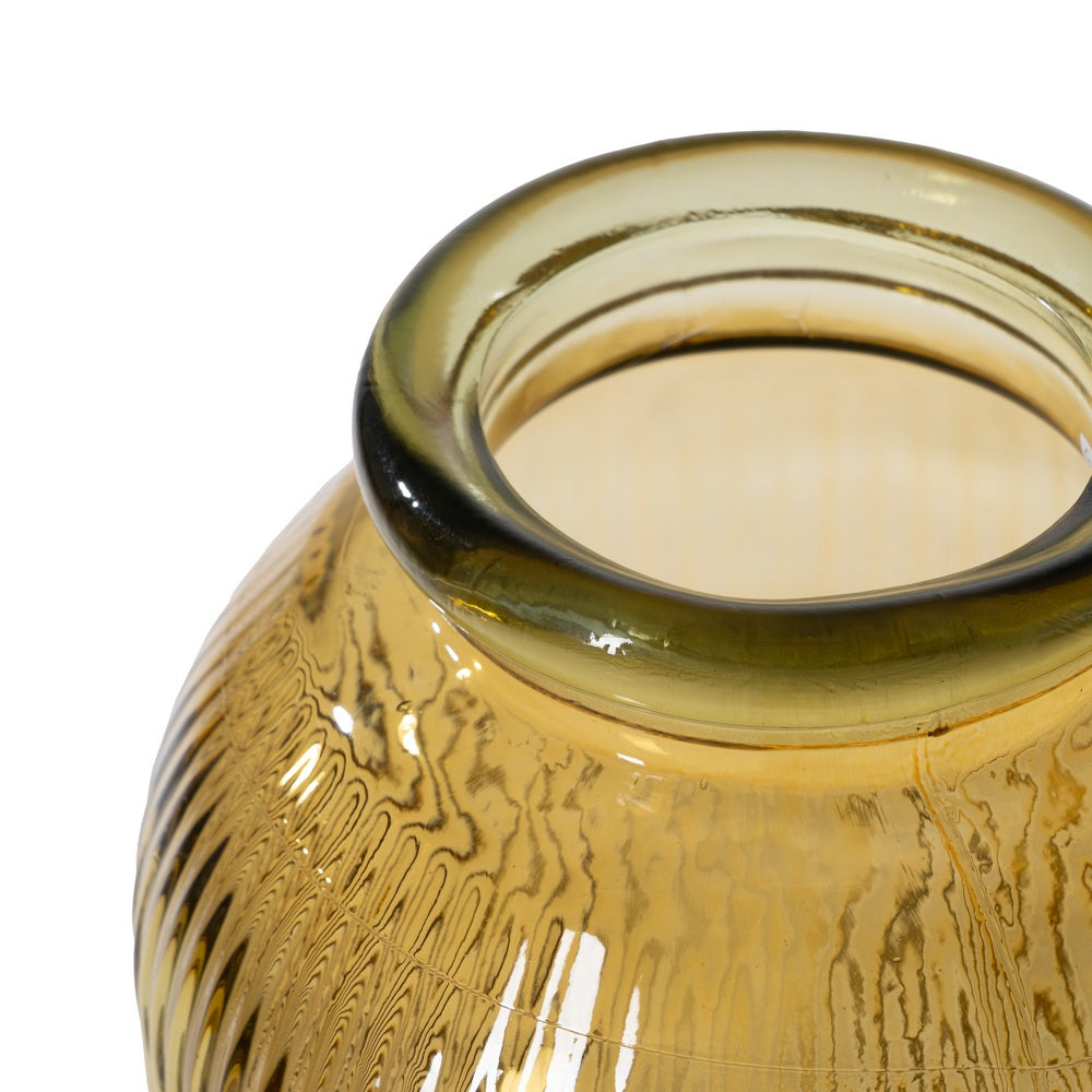 YELLOW VASE RECYCLED GLASS WE CARE 27 X 27 X 72 CM