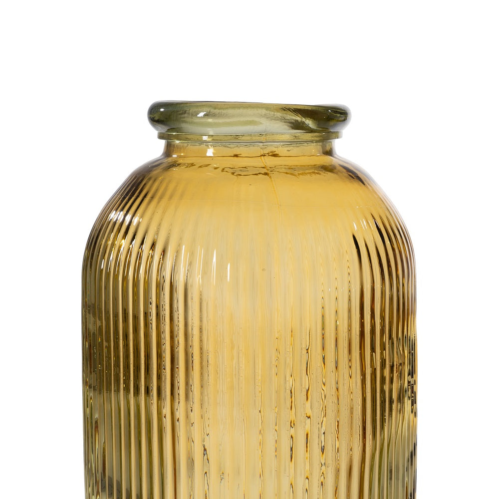 YELLOW VASE RECYCLED GLASS WE CARE 27 X 27 X 72 CM