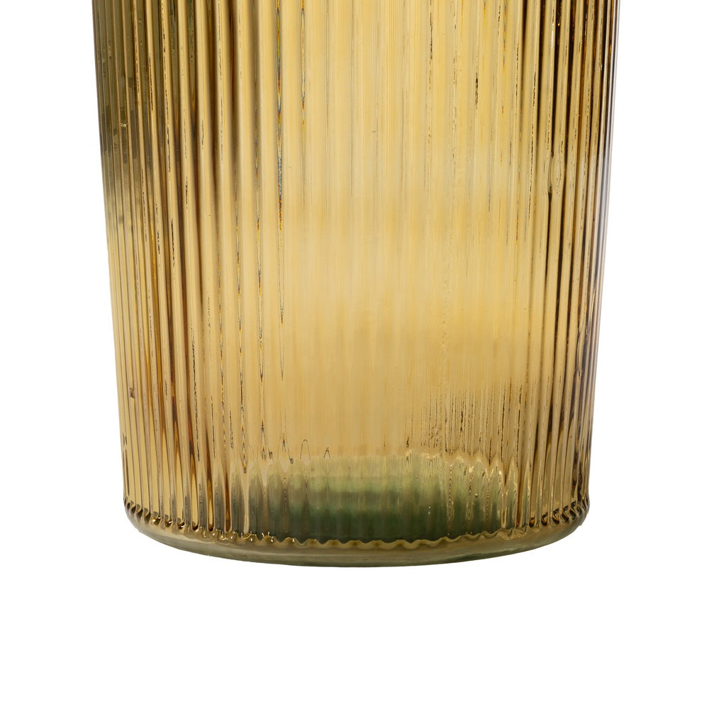 YELLOW VASE RECYCLED GLASS WE CARE 27 X 27 X 72 CM