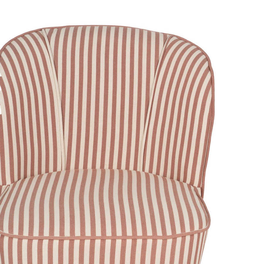 SILLÓN RAYAS TERRACOTA MADERA DE CAUCHO 54 X 64 X 73 CM