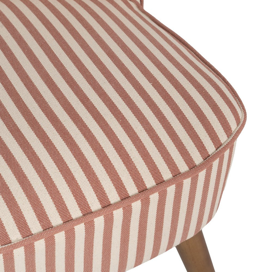 SILLÓN RAYAS TERRACOTA MADERA DE CAUCHO 54 X 64 X 73 CM