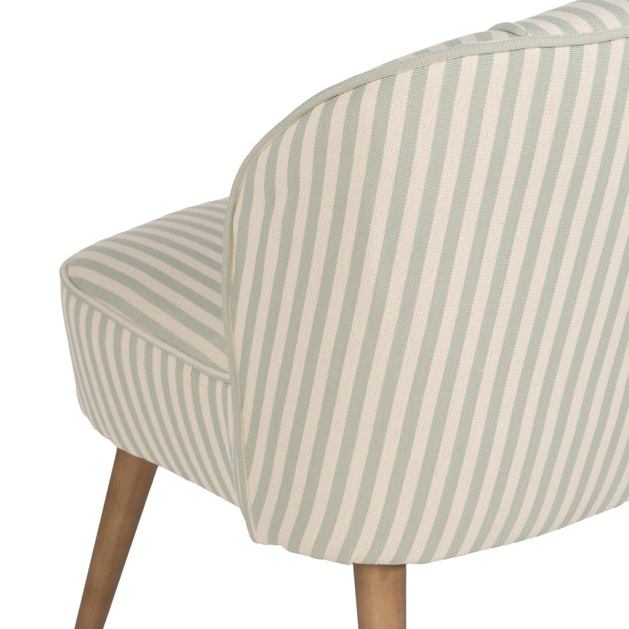 SILLÓN RAYAS VERDE MADERA DE CAUCHO 54 X 64 X 73 CM
