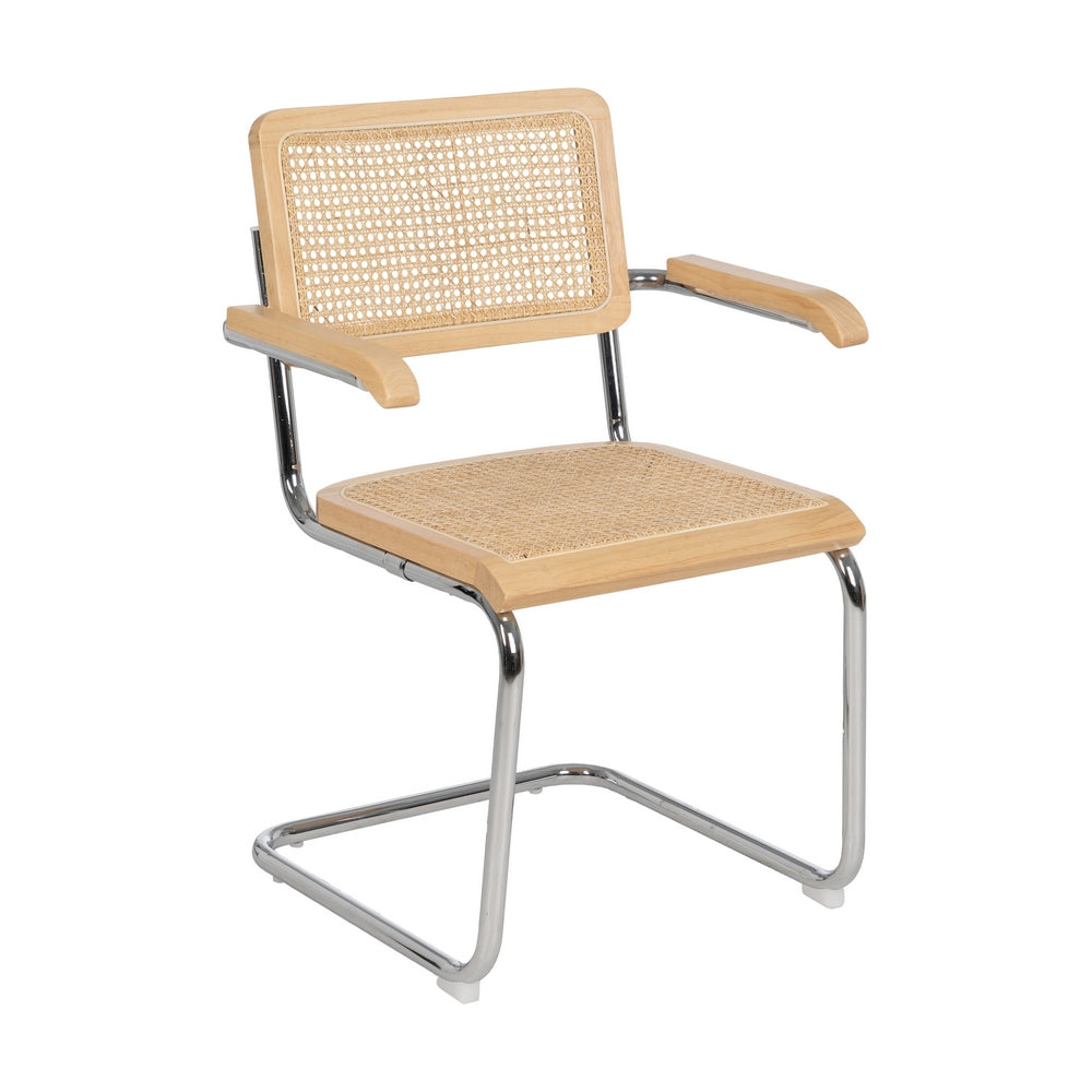 SILLA NATURAL MADERA-RATÁN SALÓN 61,50 X 53 X 82,50 CM